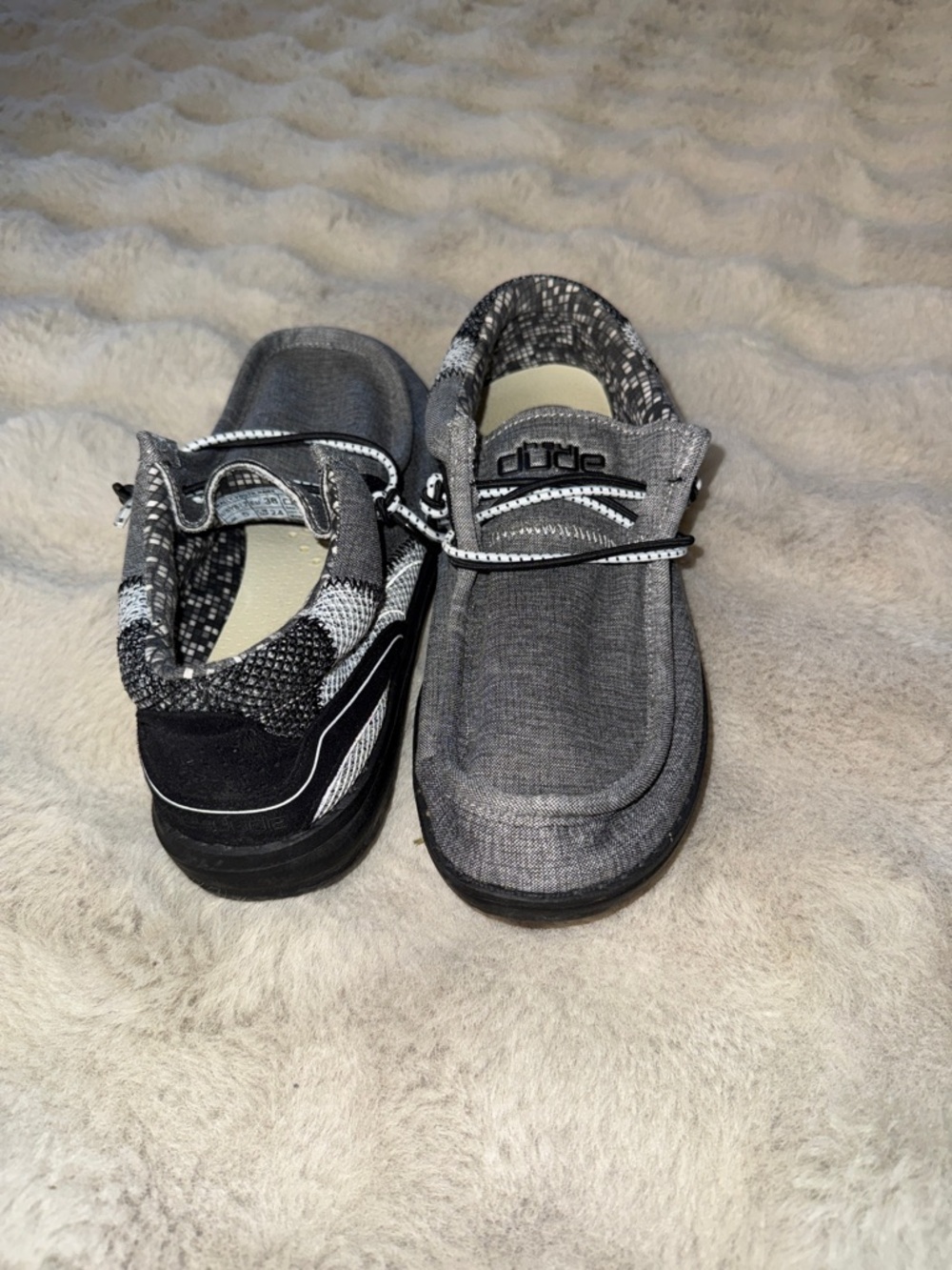 Hey Dude Kids Gray and Black Slip-On Sneakers